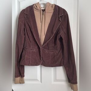 Chic Women's Corduroy Blazer in Rich Brown